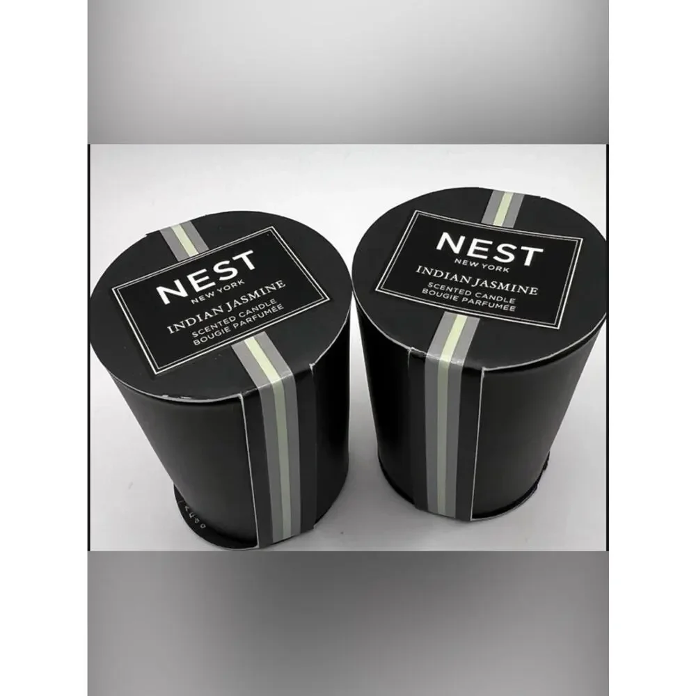 Nest Indian Jasmine Scented Candle - NEW 2 PACK Black Ceramic